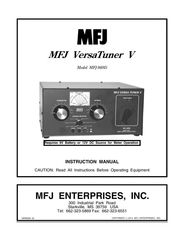 MFJ-989D Manual2A : Free Download, Borrow, and Streaming